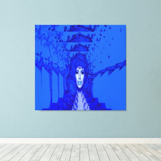 Blauwe Trance Canvas Afdruk (Insitu (Houten vloer))