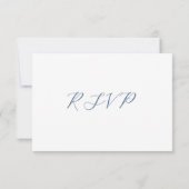 Blauwe Transparante Bloem RSVP Kaart (Achterkant)
