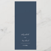 Blauwe Transparante Bloemen Bruiloft Menu (Achterkant)