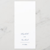 Blauwe Transparante Bloemen Bruiloft Menu (Achterkant)