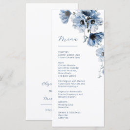 Blauwe Transparante Bloemen Huwelijk Menu