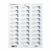 Blauwe Transparante Kunst Bloemen Etiket (Full Sheet)