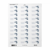 Blauwe Transparante Kunst Bloemen Etiket (Full Sheet)