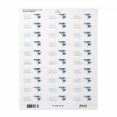 Blauwe Transparante Kunst Bloemen Etiket (Full Sheet)