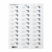 Blauwe Transparante Kunst Bloemen Etiket (Full Sheet)