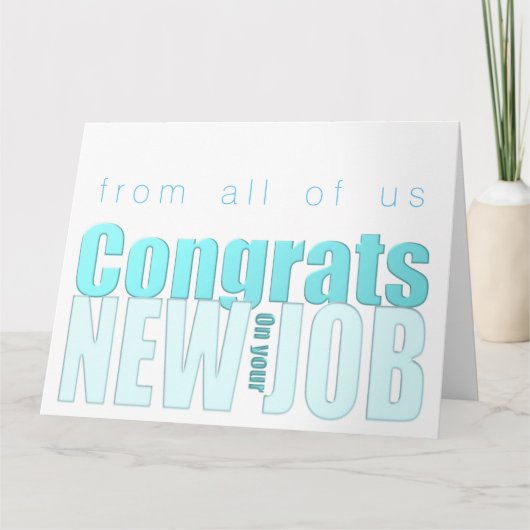 Blauwe Transparantie Nieuwe Baan Gefeliciteerd XL Kaart (Voorkant)