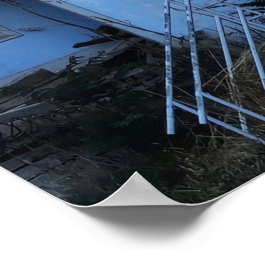 Blauwe trap in Athene Poster (Hoek)