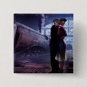 Blauwe trein 2 vierkante button 5,1 cm (Voorkant)