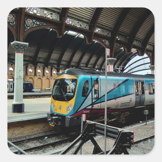 Blauwe trein, bij York Vierkante Sticker (Voorkant)