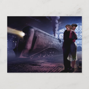 Blauwe trein briefkaart