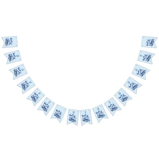 Blauwe Trein Bunting Flag Vlaggetjes (Alle)