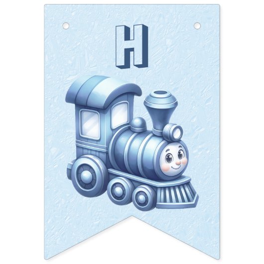 Blauwe Trein Bunting Flag Vlaggetjes (Tweede vlag)