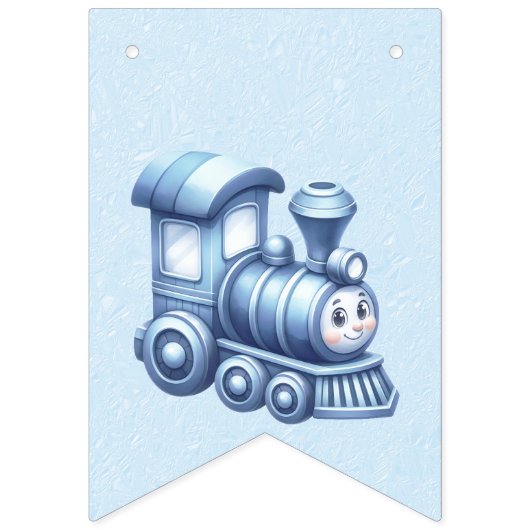 Blauwe Trein Bunting Flag Vlaggetjes (Eerste vlag)