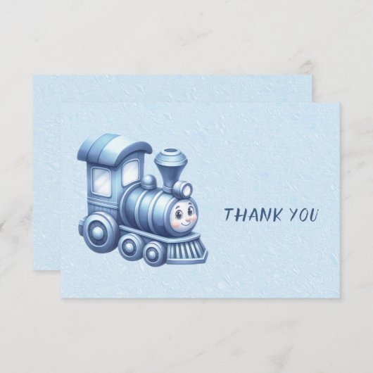 Blauwe Trein Dank u Kaart (Voorkant / Achterkant)
