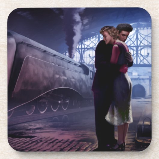 Blauwe trein drankjes onderzetter (Voorkant)