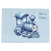 Blauwe Trein Gift Bag Groot Cadeauzakje (Achterkant)