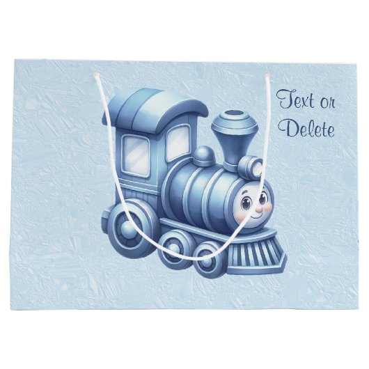 Blauwe Trein Gift Bag Groot Cadeauzakje (Achterkant)