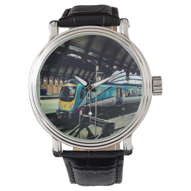 Blauwe trein horloge (Voorkant)
