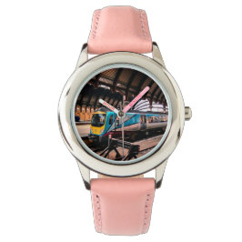 Blauwe trein horloge