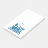 Blauwe trein met de naam graphic post het merkt op post-it® notes (Schuin)
