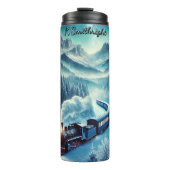 Blauwe Trein Misty Mountain Wilderness Thermosbeker (Voorkant)