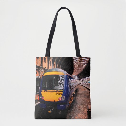 Blauwe trein, op het station van York. Tote Bag (Voorkant)