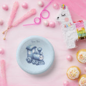 Blauwe trein papier kom (Feest)