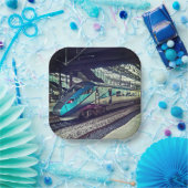 Blauwe trein papieren bordje (Feest)