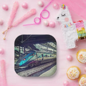 Blauwe trein papieren bordje (Feest)