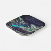 Blauwe trein papieren bordje (Gebogen)