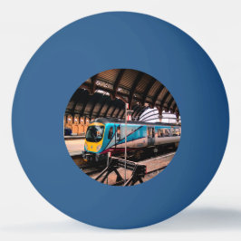 Blauwe trein pingpongbal