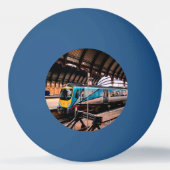 Blauwe trein pingpongbal (Achterkant)