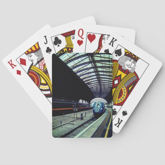 Blauwe trein pokerkaarten (Achterkant)