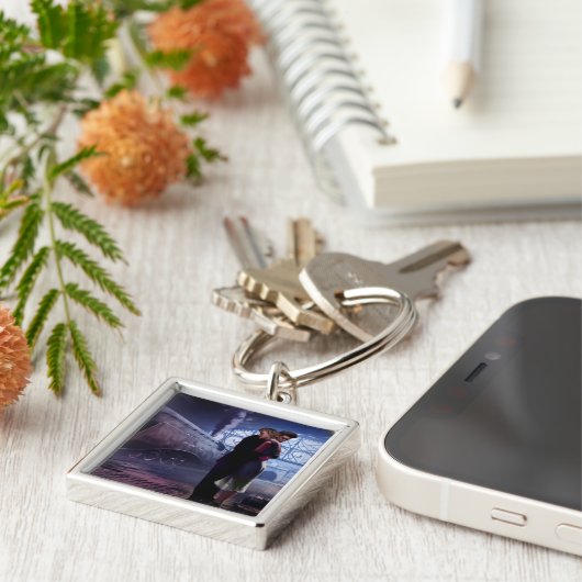 Blauwe trein sleutelhanger (Zijkant)