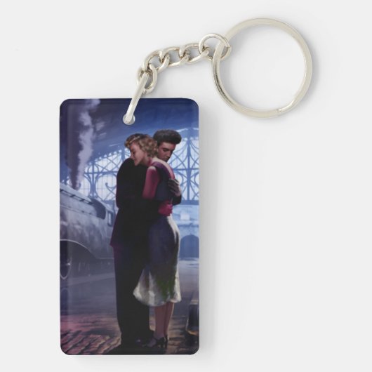 Blauwe trein sleutelhanger (achterkant)