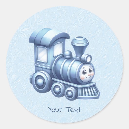 Blauwe Trein Sticker (Voorkant)