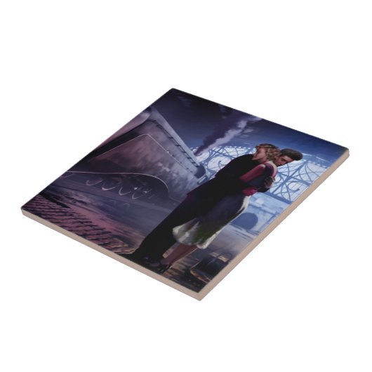 Blauwe trein tegeltje (Zijkant)