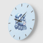 Blauwe trein wandklok (Hoek)