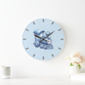 Blauwe trein wandklok (Huis)