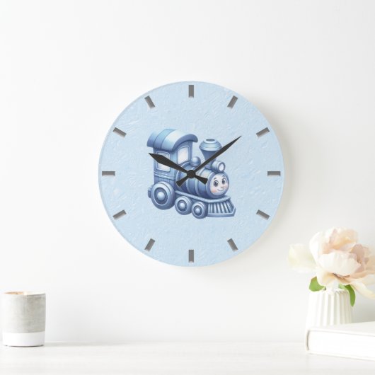 Blauwe trein wandklok (Huis)