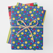 Blauwe treinmotor en steenkoolauto inpakpapier vel (In situ)