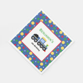 Blauwe treinmotor en steenkoolauto servet (Hoek)