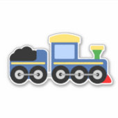Blauwe Treinmotor en Steenkoolauto Sticker (Voorkant)