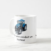 Blauwe trekker, blauwe trekker, motorkap koffiemok (Voorkant links)