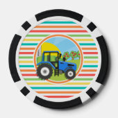 Blauwe trekker; Heldere regenboogstrepen Pokerchips (Achterkant)