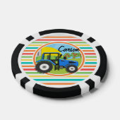 Blauwe trekker; Heldere regenboogstrepen Pokerchips (Enkel)