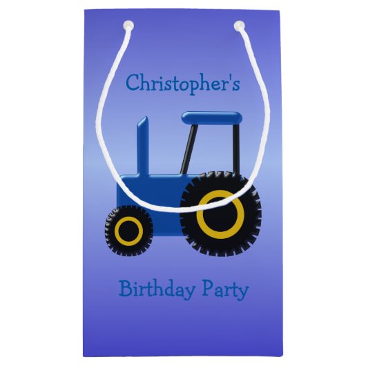 Blauwe trekker ontwerp klein cadeauzakje (Achterkant)