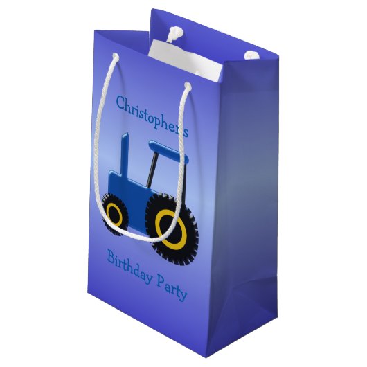 Blauwe trekker ontwerp klein cadeauzakje (Achterkant Gekanteld)