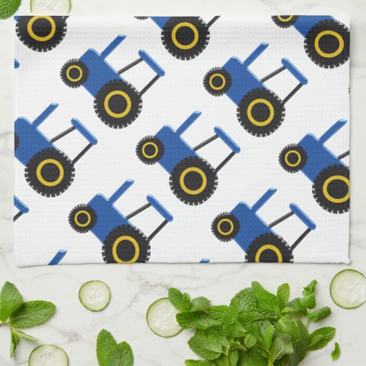 Blauwe trekker ontwerp theedoek (Gevouwen)