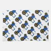 Blauwe trekker ontwerp theedoek (Horizontaal)